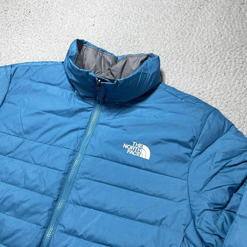 The North Face Minoqua Down Jacket Mens Large Blue 600 Quilted Puffer NEW NWT